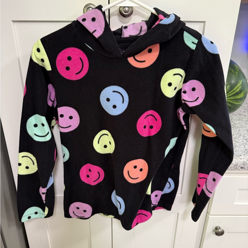 The Children's Place Black Hoodie with Multicolor Smiley Prints